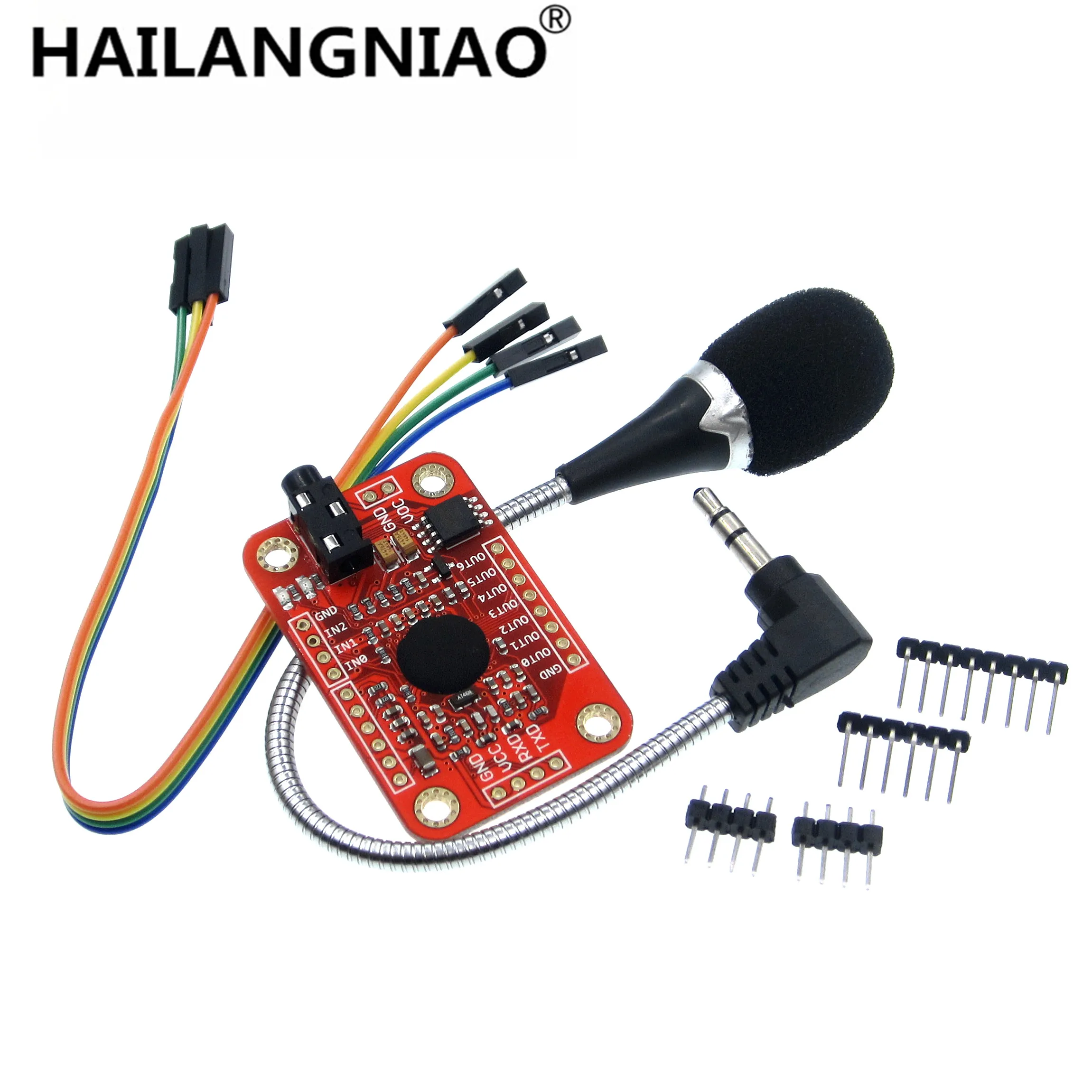 Conjunto de Reconhecimento de Velocidade Módulo de Reconhecimento de Voz v3 Compatível com Ard 1 Cabos de computador e conectores