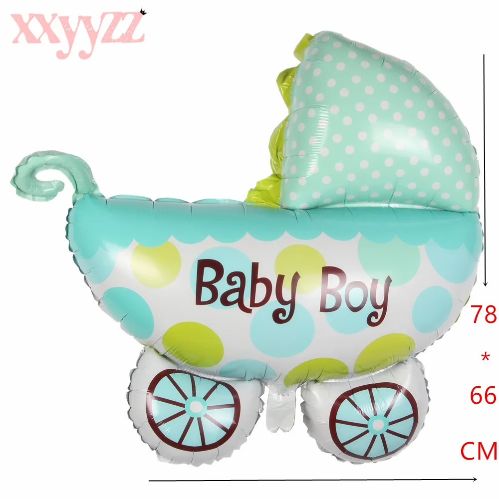 XXYYZZ Baby Shower Ballons Lovely Large Stroller Boy Girl Foil Balloons Air Inflatable Ball Birthday Party Decorations | Дом и сад