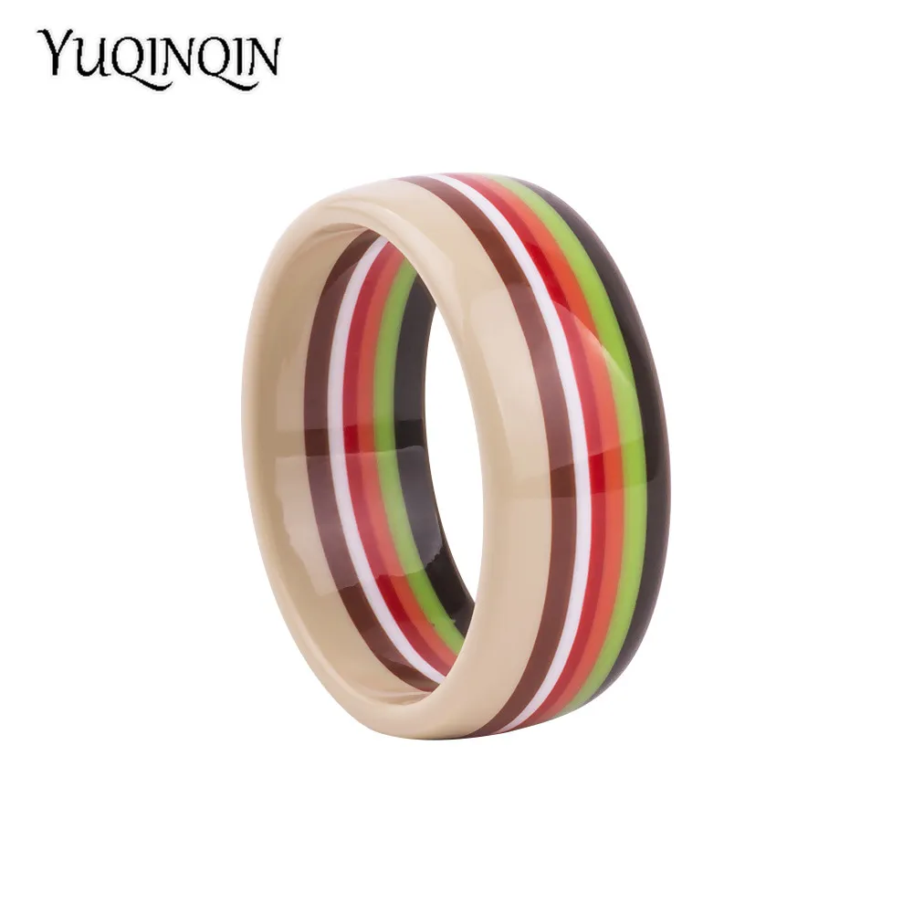 

Vintage Acrylic Cuff Fashion Bracelets Bangles for Women New Colorful Stripe Resin Simple Wide Bracelet Charm Party New Jewelry