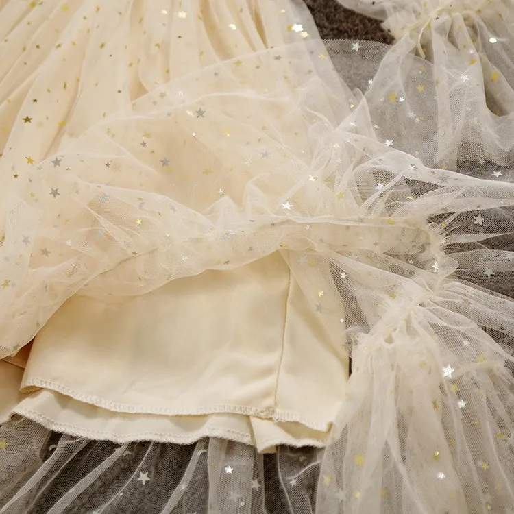 Young Gee Модные женские прозрачные платья с блестками vestidos verano романтическое сексуальное Сетчатое милое свободное платье с оборками