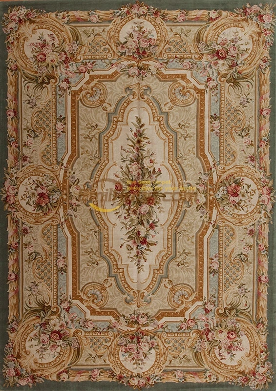 Beste Europese Savonnerie Dik En Pluche Bloemen Trellis Ontwerp Tapijt Exquisite Ronde Kamer Tapijt Antieke Natuurlijke Schapenwol