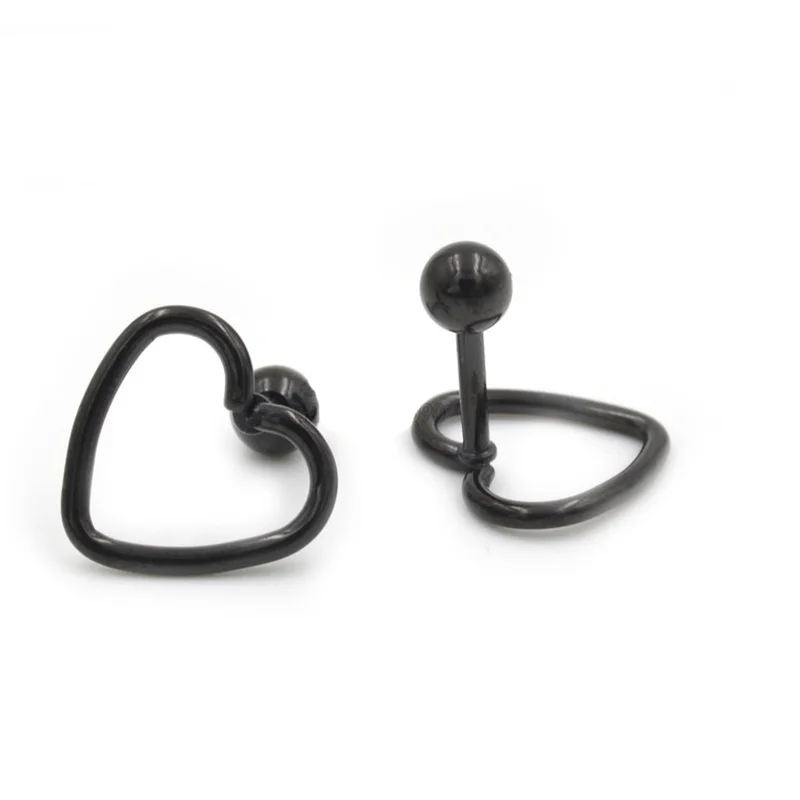 Серьги гвоздики в форме сердца из нержавеющей стали гипоаллергенные для женщин и
