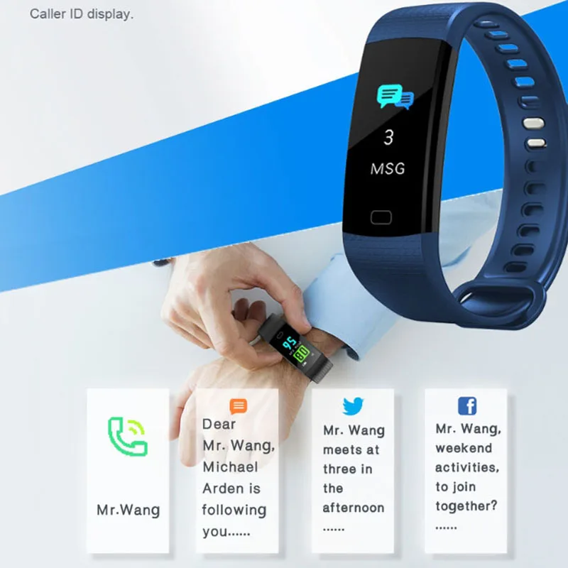 Y5 смарт Браслет фитнес трекер с пульсометром браслет электронные наручные часы