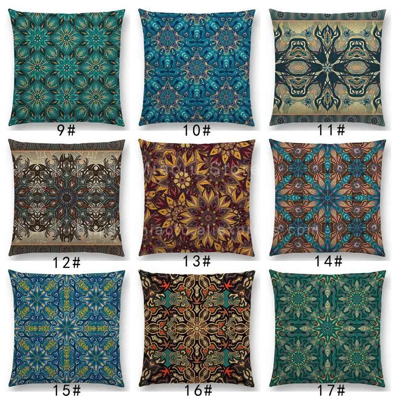 Boho Красочные цветы абстрактный этнический чехол для подушки с цветочным принтом