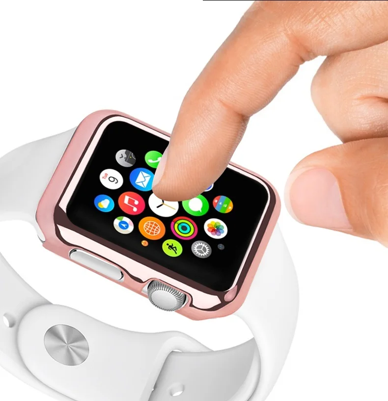 Роскошь для Apple Watch чехол серии 3 1 2 38 мм 42 противоударный корпус часов Стекло Экран