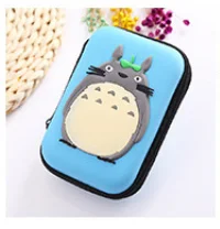 Blue Totoro Многофункциональный милый мультфильм аниме квадратный Мобильный телефон наушники зарядный кабель сумка для хранения карты памяти U диск на молнии чехол для хранения - Цвет: Blue Totoro