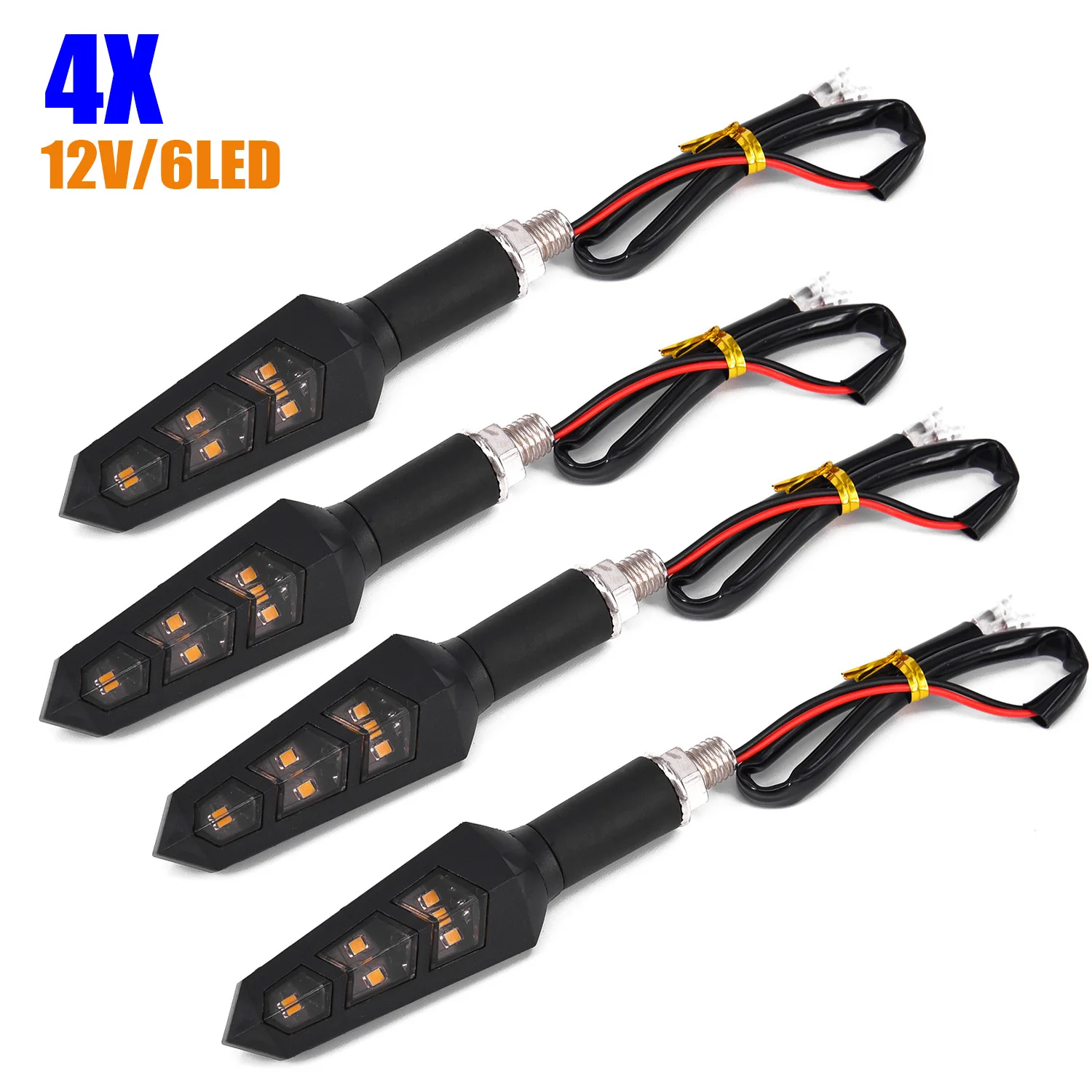 4 шт 12V 6 светодиодный Мотоцикл Велосипед индикатор сигнала поворота светильник Поворотная лампа Янтарный включение индикатор мигалки лампы-вспышки мотор