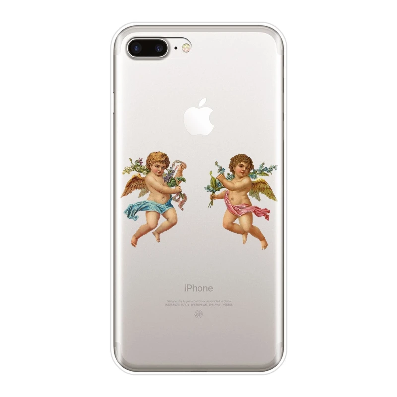 Мягкий силиконовый чехол для телефона Apple iPhone 6 S 7 8 X XR XS Max задняя крышка ангела