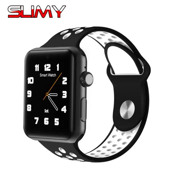 Black Gray Умные часы Slimy DM09 PLUS с Bluetooth для apple Watch MTK2502C, умные часы с поддержкой sim-карты, фитнес-трекер, монитор сна - Цвет: Black Gray