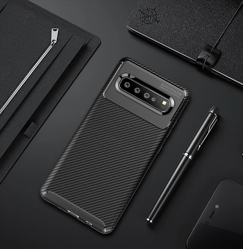 Матовый чехол Tikitaka из углеродного волокна для samsung S10 S10Plus S10Lite, мягкий ТПУ чехол для мобильного телефона s для samsung S10 E, задняя крышка