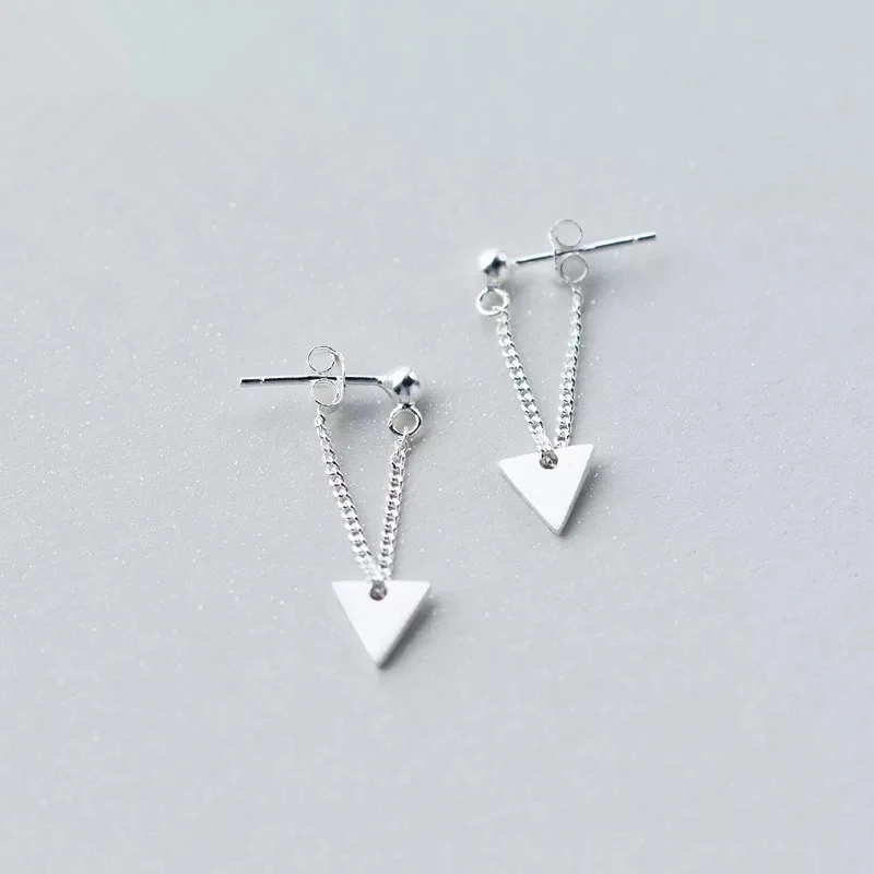 Серьги из стерлингового серебра 925 пробы модные геометрические серьги Короткие