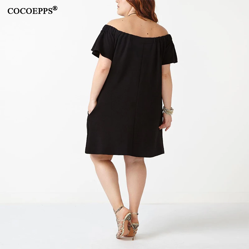 COCOEPPPS 6XL Dress 2019 Plus Size Summer Off shoulder Large Loose Black short Big Sexy Party Dresses New | Женская одежда