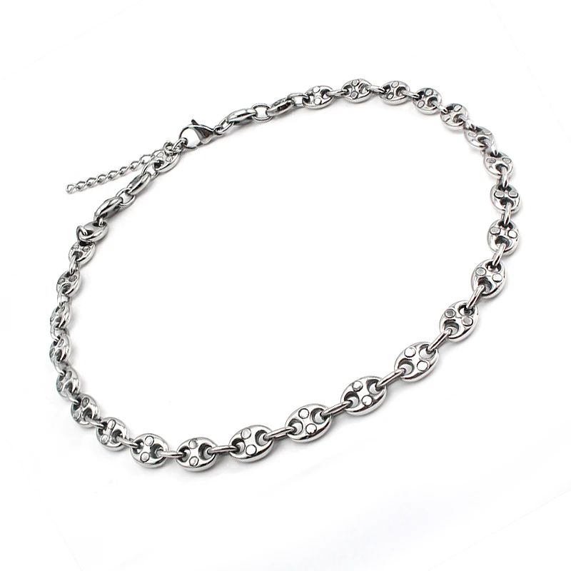 Women 316L stainless steel magnetic necklace health for women female 2017 new design 9mm width link jewelry |