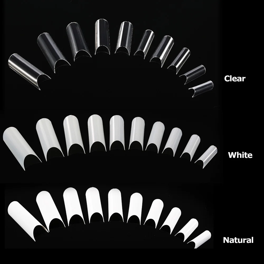 500 шт./упак. C образная акриловая наклейка для французского искусства ногтей 10