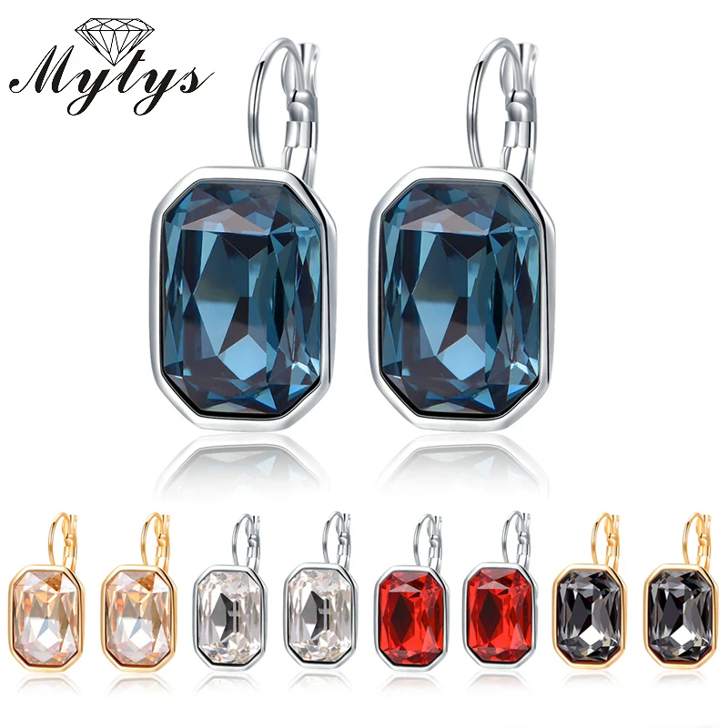 Женские серьги Mytys Разноцветные серьги-капельки с кристаллами высокого уровня