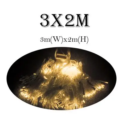 3x2m light Светодиодный светильник-занавеска с изображением Луны и звезды, гирлянда, рождественские мерцающие огни, украшение сада, праздничные огни, Свадебный неоновый фонарь, 220 В - Emitting Color: 3x2m light