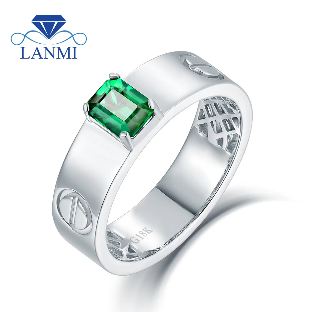 Мужское кольцо из белого золота с бриллиантами 14 к|gold natural|colombia emeralddiamond jewelry |