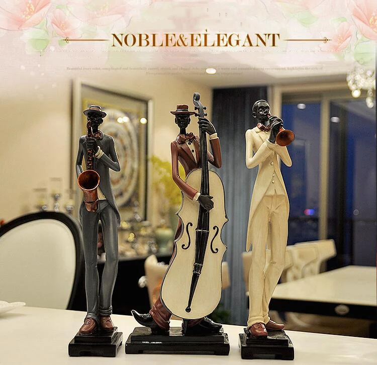 Современная смола черная лента украшения музыка музыкальное искусство статуи