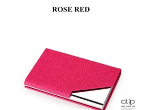 rose red QOONG Rfid кошелек для путешествий, кожаный мужской женский водонепроницаемый держатель для карт, Чехол для карт, металлический бумажник визитница Carteira - Цвет: rose red
