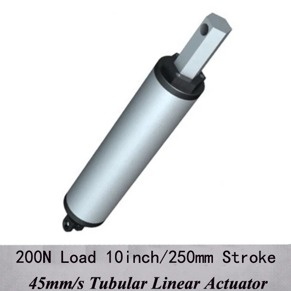 45 мм/сек. высокоскоростной 12 В трубчатый линейный привод 10 дюймов/250 мм ход 200 Н