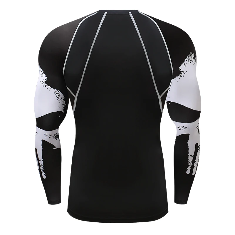 Gym T Shirt Men High Elastic Quick Dry Sports Tights Raglan Long Sleeves Wear Training Fitness Running Clothes AF1017 | Спорт и