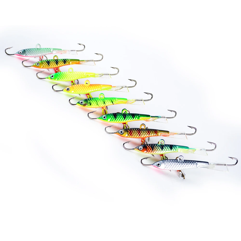 FISH KING1PC 12 г 70 мм 3D глаза 10 цветов зимняя ледяная жесткая приманка для рыбалки