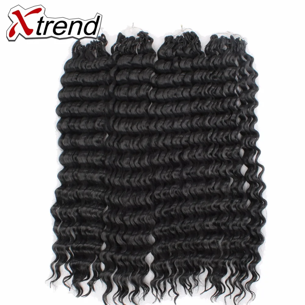 Xtrend синтетические волосы с глубоким кудрявым плетением 18 дюймов 75 г черные пряди