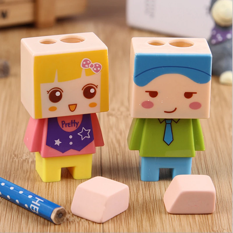 Оптовая продажа модные точилки для карандашей люди сделай сам двойная форма нож