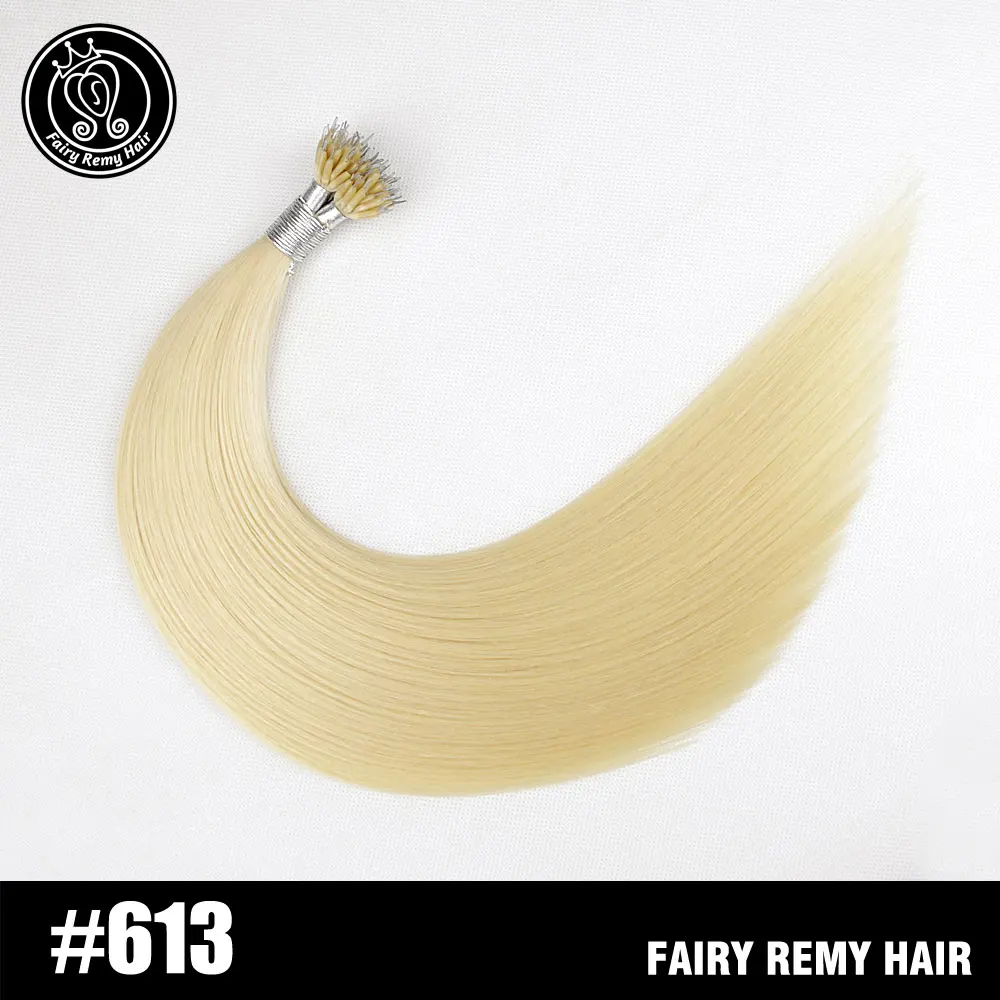 Сказочные волосы remy 0,8 г/локон 16 дюймов Remy микро бусины для наращивания волос в нано кольцах ссылки российские натуральные волосы Платина блонд цвет 40 г - Цвет: #613
