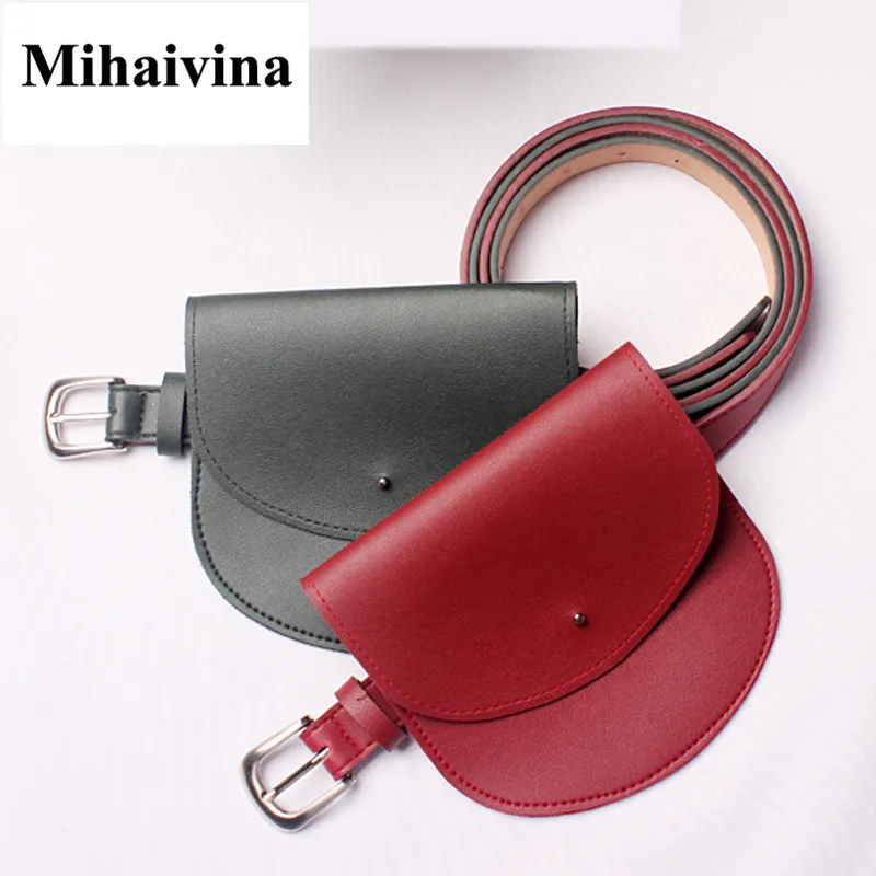 Женская поясная сумка Mihaivina повседневная стеганая из искусственной кожи|waist pack belt