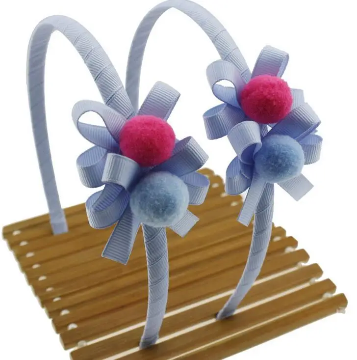 50 шт. Детская повязка на голову с помпоном|designer headband|headbands free shippingpom pom headband |