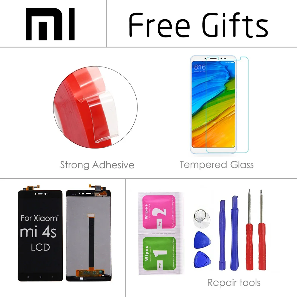5 0 &quotдисплей для Xiaomi Mi 4S ЖК дисплей сенсорный экран Mi4S сборка Замена +