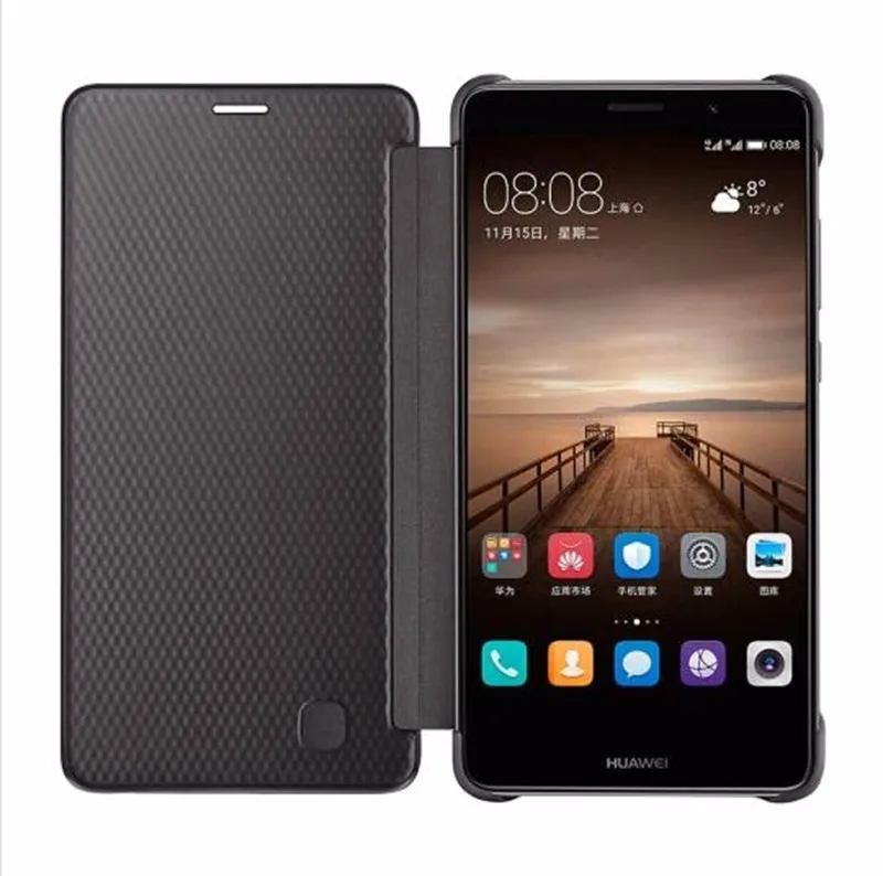 Для huawei mate 9 чехол Официальный Интеллектуальный Smart View Vindow из искусственной кожи