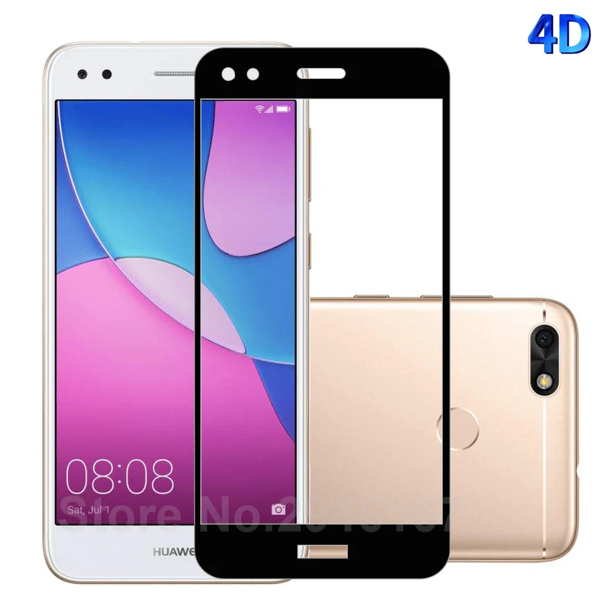 Black 4D Полностью покрывающее закаленное Стекло для huawei Y6 Pro Nova Lite Экран защитная пленка Enjoy 7 P9 Lite Mini SLA-L22 SLA-AL00 SLA-TL10 - Цвет: Black 4D