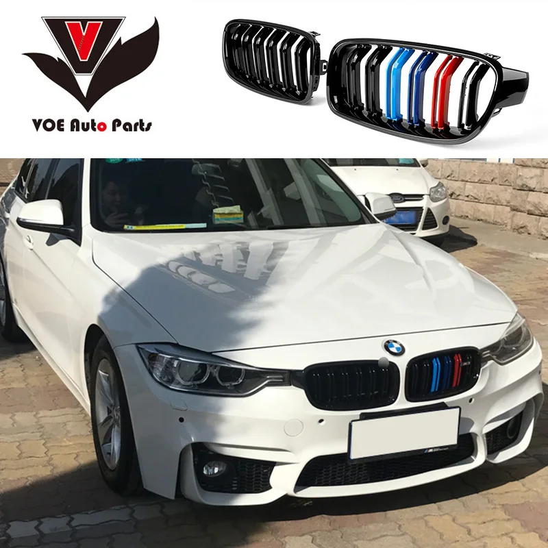 F30 F31 ABS глянцевый 3 цветный M look автомобильный Стайлинг передний бампер гоночный
