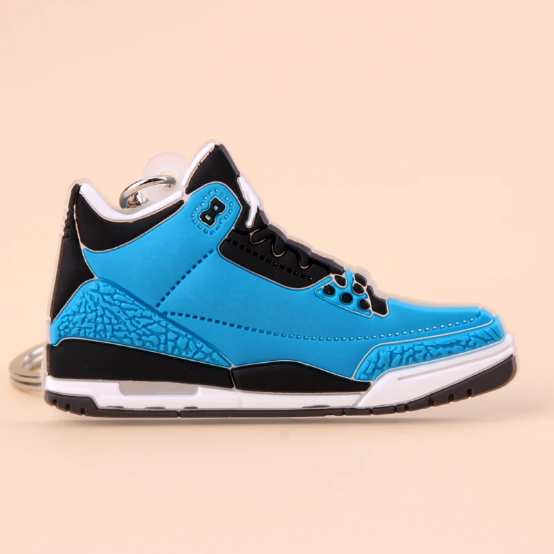 Picture Color12 Мини Jordan 3 брелок обуви Для мужчин Wome/дети c логотипом отличный подарок для баскетбола брелок-кроссовок для ключей ключ держатель porte Clef - Цвет: Picture Color12