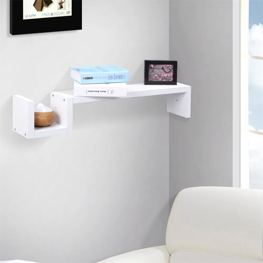 Finether современный S-форме плавающей Настенные Полки книжная полка Дисплей стойки