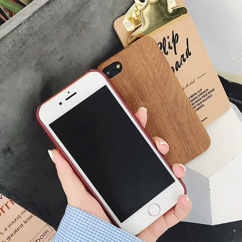 Винтажные Чехлы Boucho для телефонов с рисунком под дерево iphone 6s чехол Apple X 6 7 8 Plus