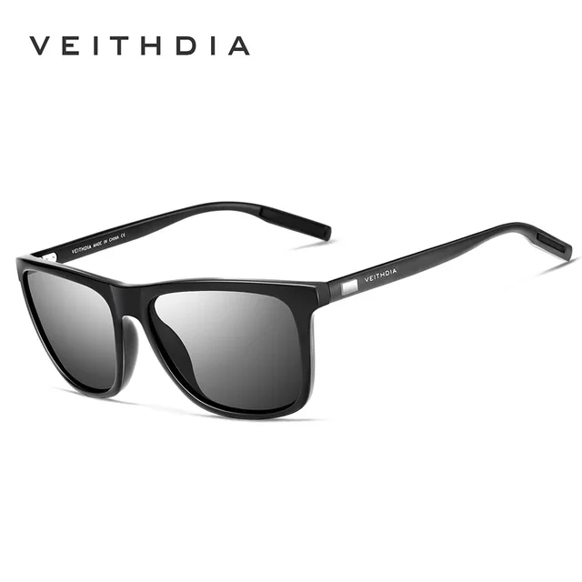 Бренд VEITHDIA, унисекс, Ретро стиль, алюминий+ TR90, солнцезащитные очки, поляризационные линзы, винтажные очки, аксессуары, солнцезащитные очки для мужчин/женщин 6108 - Цвет линз: black