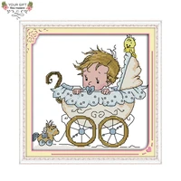 your gift ra018 counted and stamped home decor baby on the babys car needlework needlepoint cross stitch kits