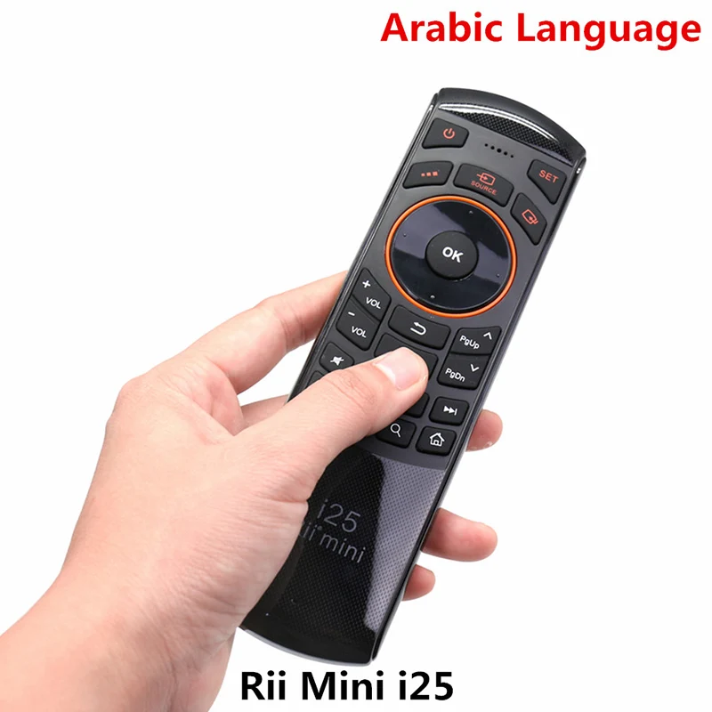 Rii Mini i25 2,4G Air Fly mouse пульт дистанционного управления с арабской клавиатурой для Google Smart Android tv BOX HTPC IP tv RT-MWK25