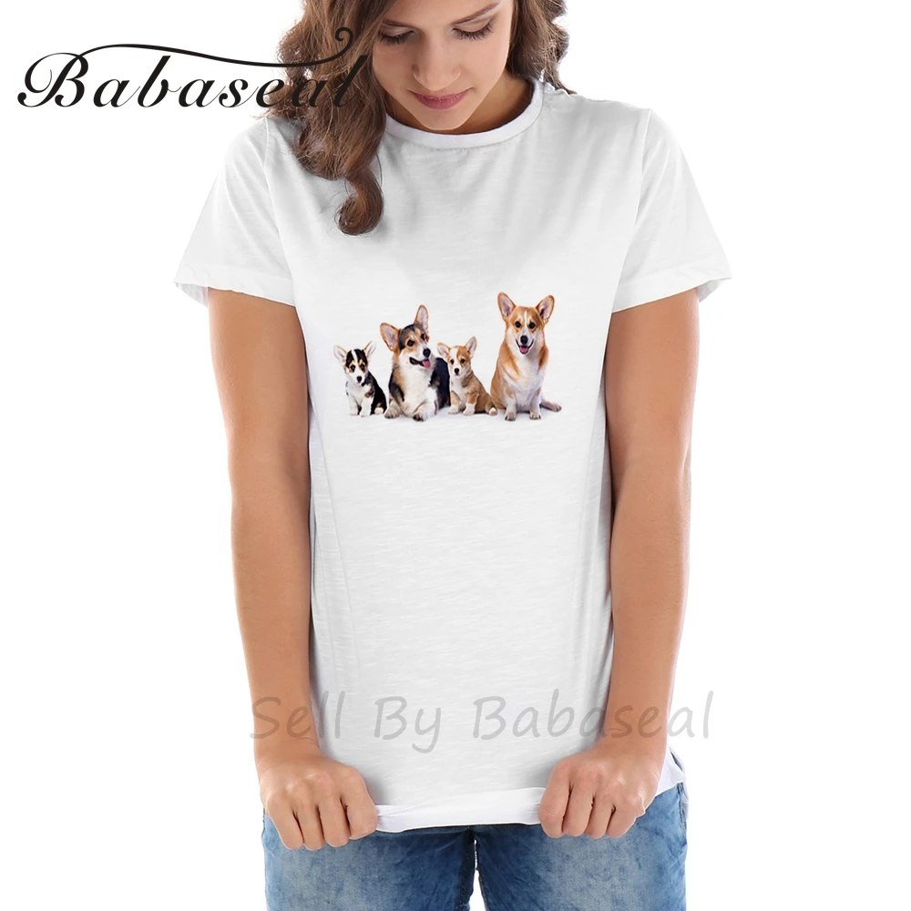 Babaseal Welsh Corgi семейный Рисунок собаки 3d принтер Винтажная Футболка Harajuku футболка