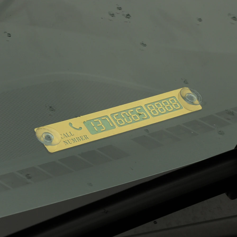 Автомобильный светящийся номерной знак телефона наклейка пластина присоски для