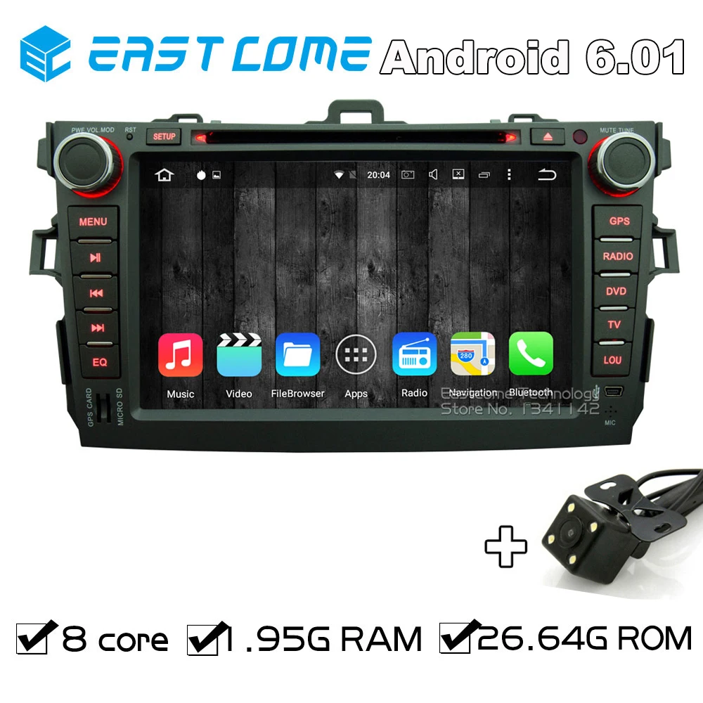 Octa Core 8 Android 6.01 Car DVD for Toyota Corolla 2007 2008 2009 2010 2011 With Wifi Radio Rear View Camera Bluetooth | Автомобили и