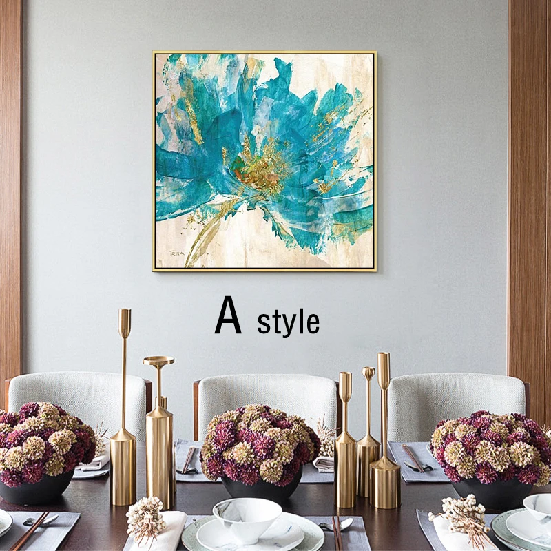 Картина на холсте синие цветы акриловые абстрактные картины текстура quadros caudros decoracion настенные художественные картины для гостиной дома
