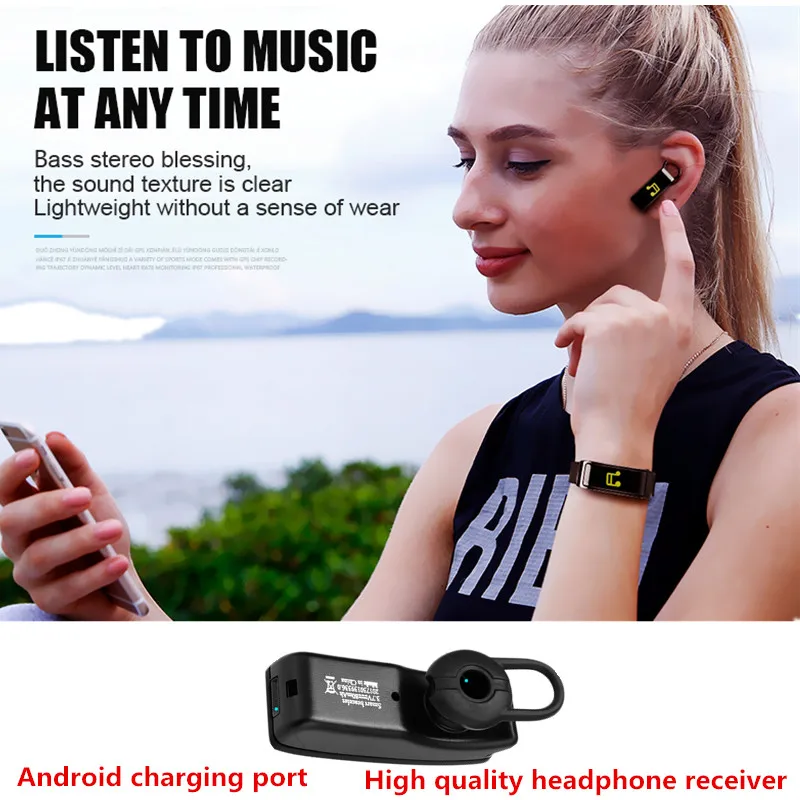 Amynikeer Y3 плюс Смарт Браслет Бизнес Bluetooth телефонная гарнитура браслет, который надевается на кисть, для контроля пульса во время занятий фитнесом для IOS Android мобильный телефон ремешок