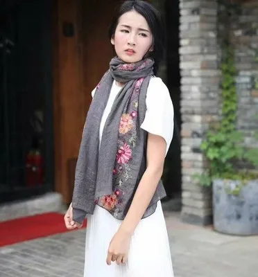 

Hot selling Ladies embroider floral shawls popular hijab bandelet headband winter wrap muslim scarves/scarf 14 color 10pcs/lot