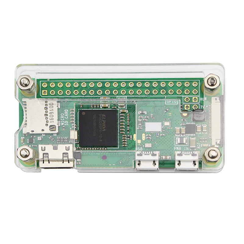 Корпус для Raspberry Pi Zero W акриловый корпус внешний с радиатором прозрачный черный