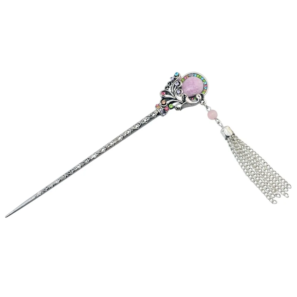 Винтажный цветок Стразы в китайском стиле перегородчатая шпилька для волос