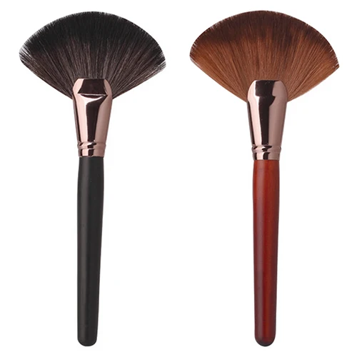 Hottop продажу Pro Макияж Румяна Кисточки большой вентилятор козьей шерсти Уход за